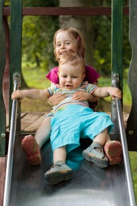 Siblings on the Slide